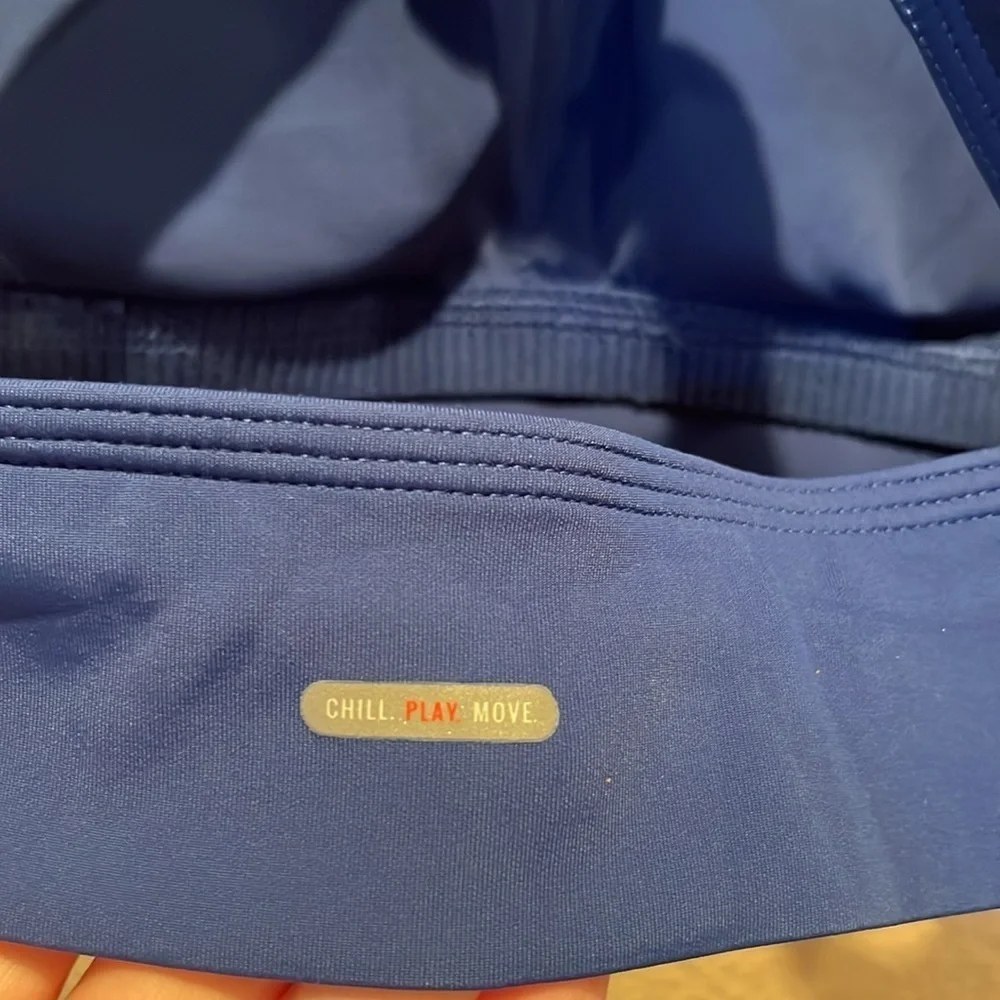 Aerie Women’s Blue High neck Coverage Sports Bra Size XS